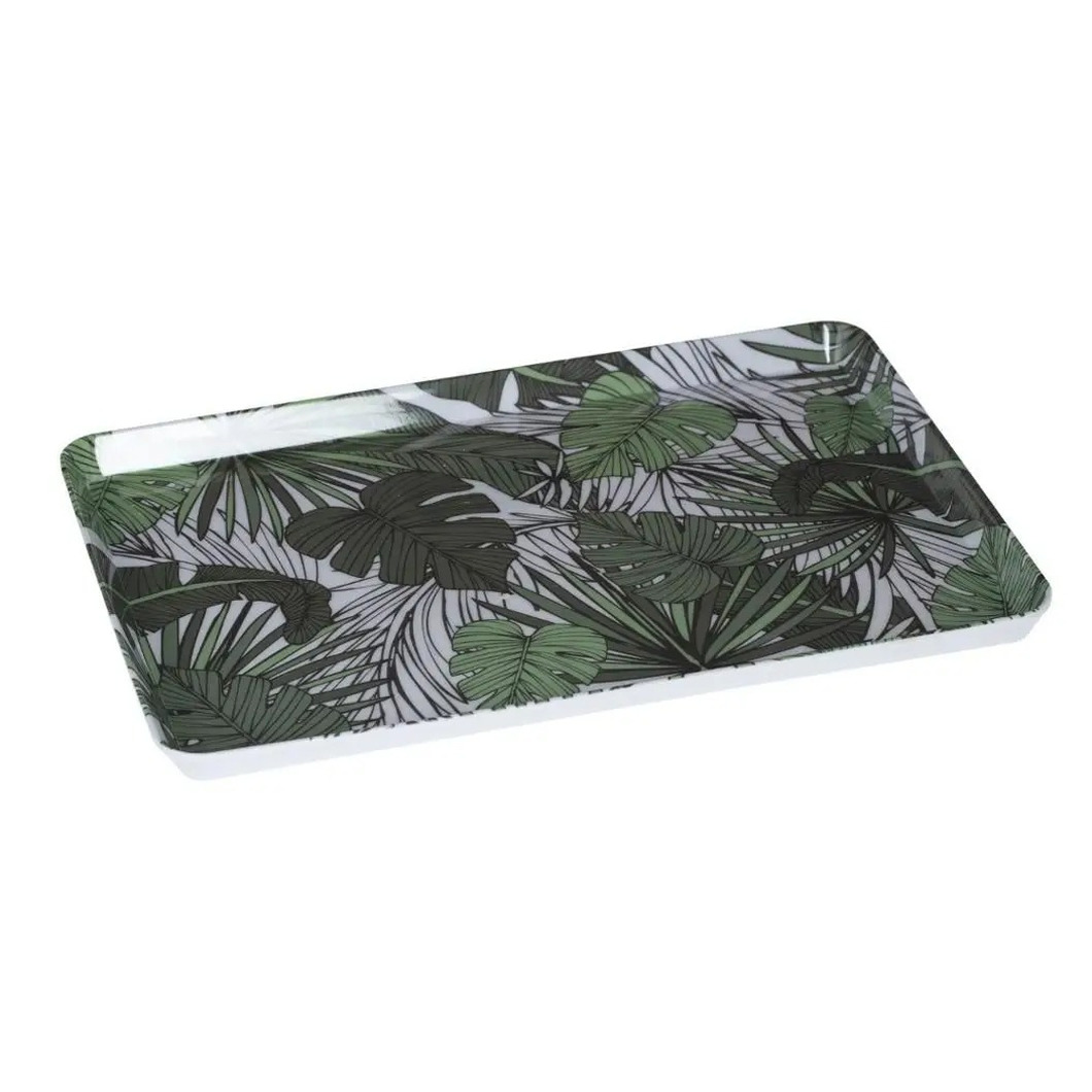 Dienblad-serveerblad rechthoekig Jungle 45 x 30 cm wit-groen