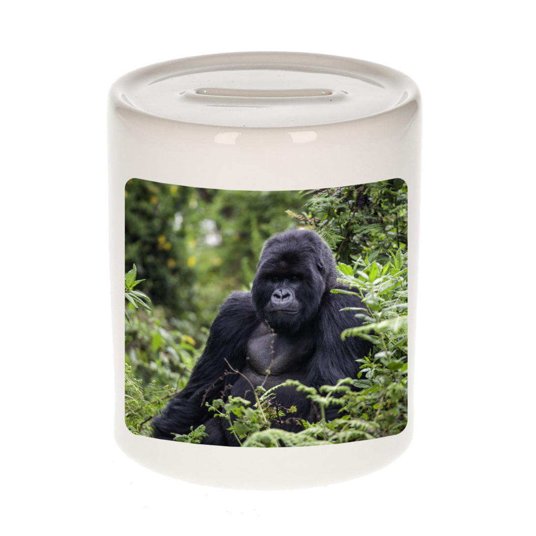 Dieren foto spaarpot gorilla 9 cm gorilla apen spaarpotten jongens en meisjes