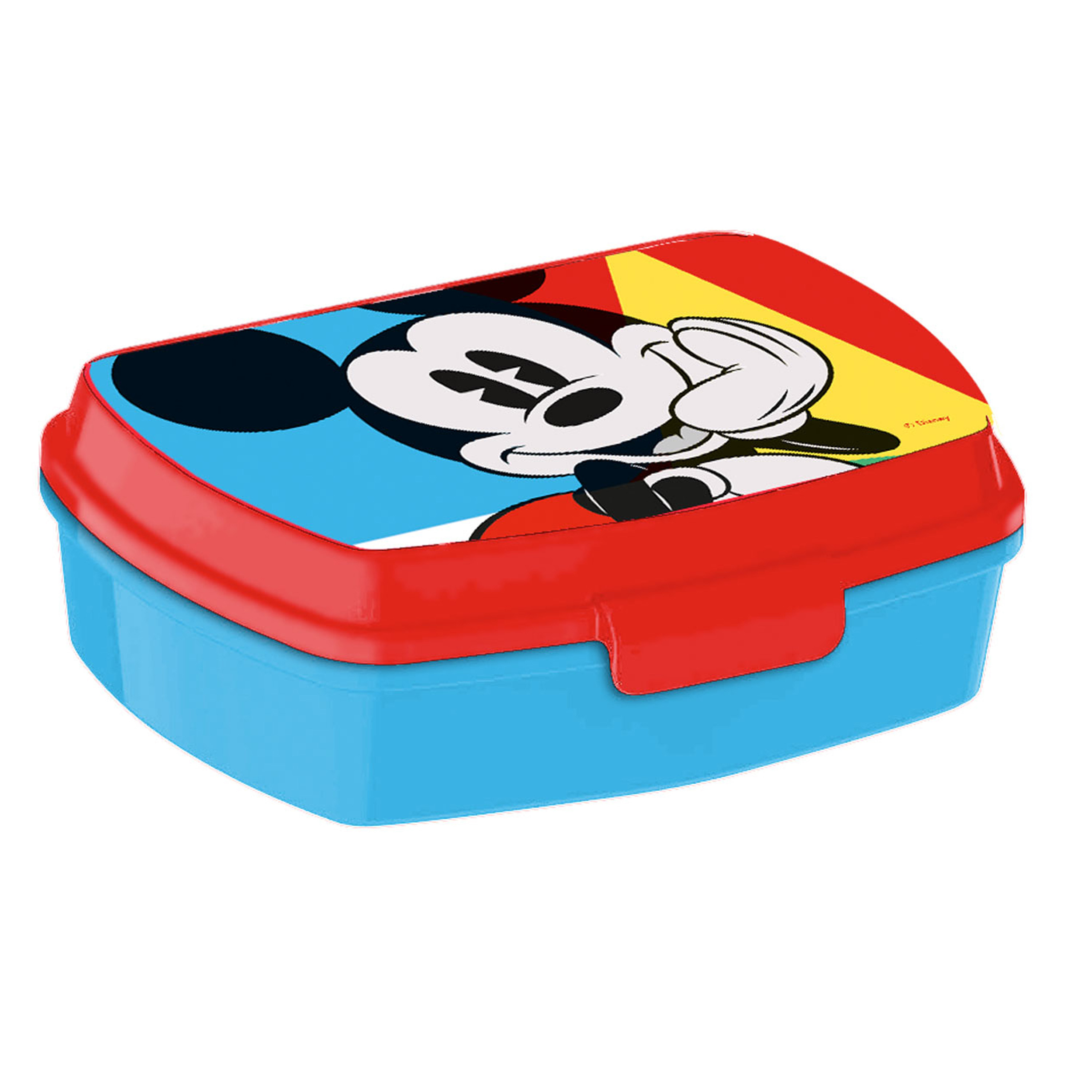 Disney Mickey Mouse broodtrommel-lunchbox voor kinderen blauw kunststof 20 x 10 cm
