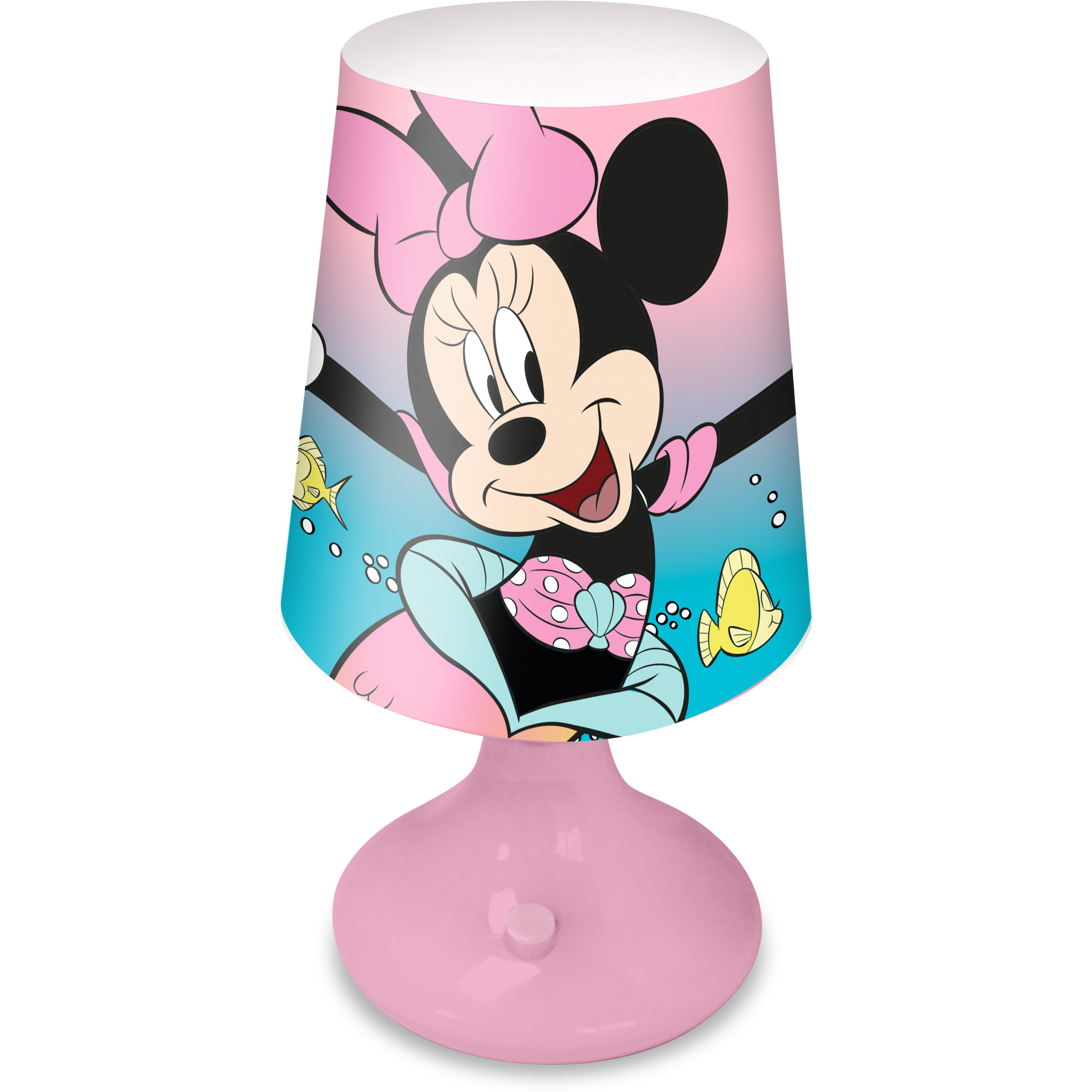 Disney Minnie Mouse tafellamp-bureaulamp-nachtlamp voor kinderen roze kunststof 18 x 9 cm