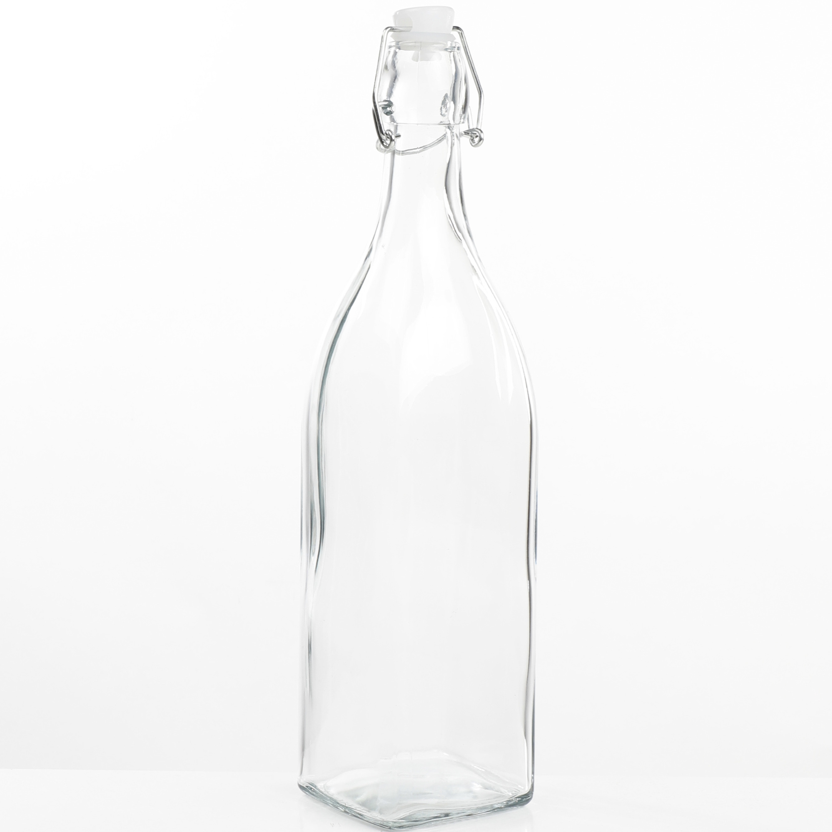 DIY glazen cadeau-decoratie flesje 1000ml-1ltr met beugeldop 8 x 32 cm