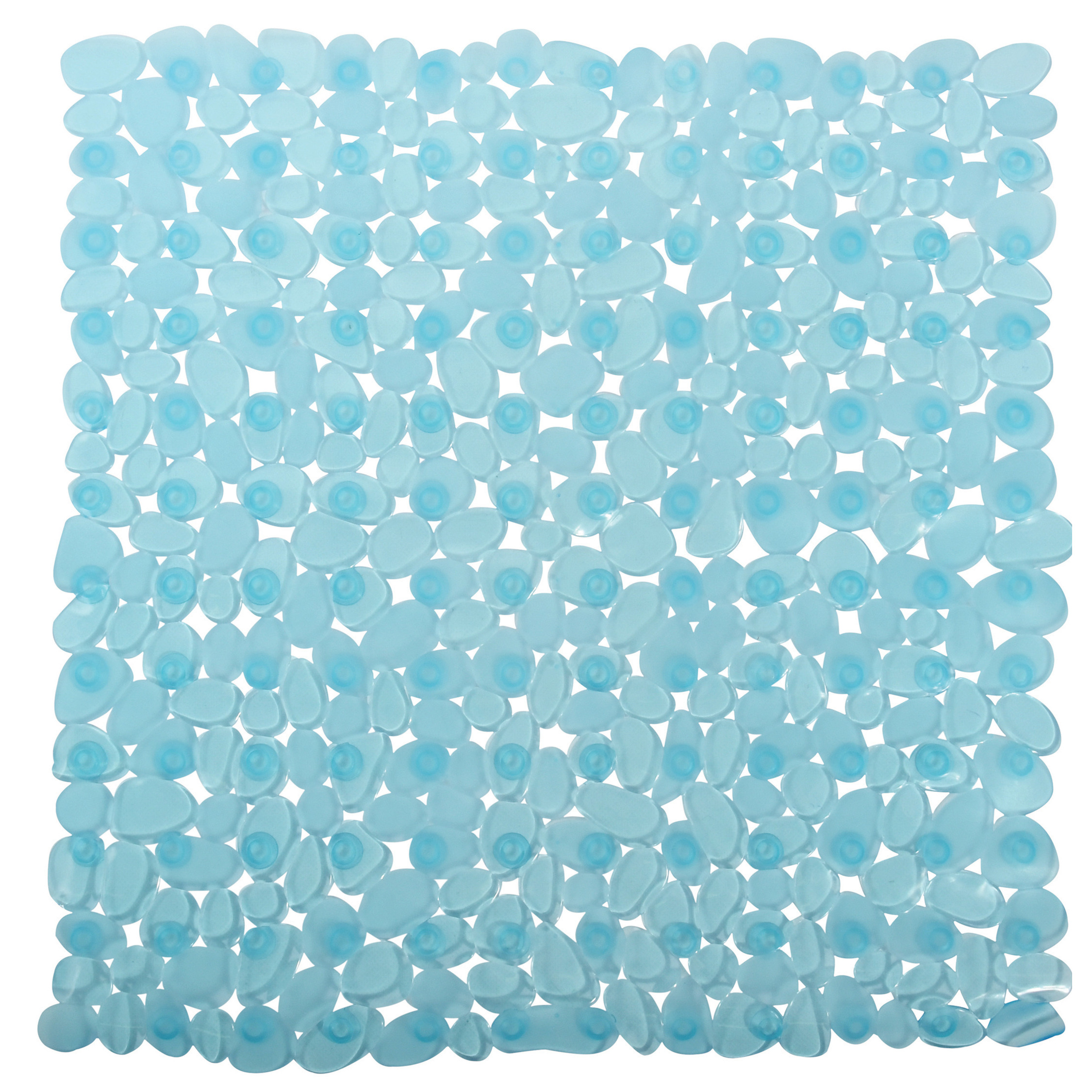 Douche-bad anti-slip mat badkamer pvc aqua blauw 53 x 53 cm vierkant