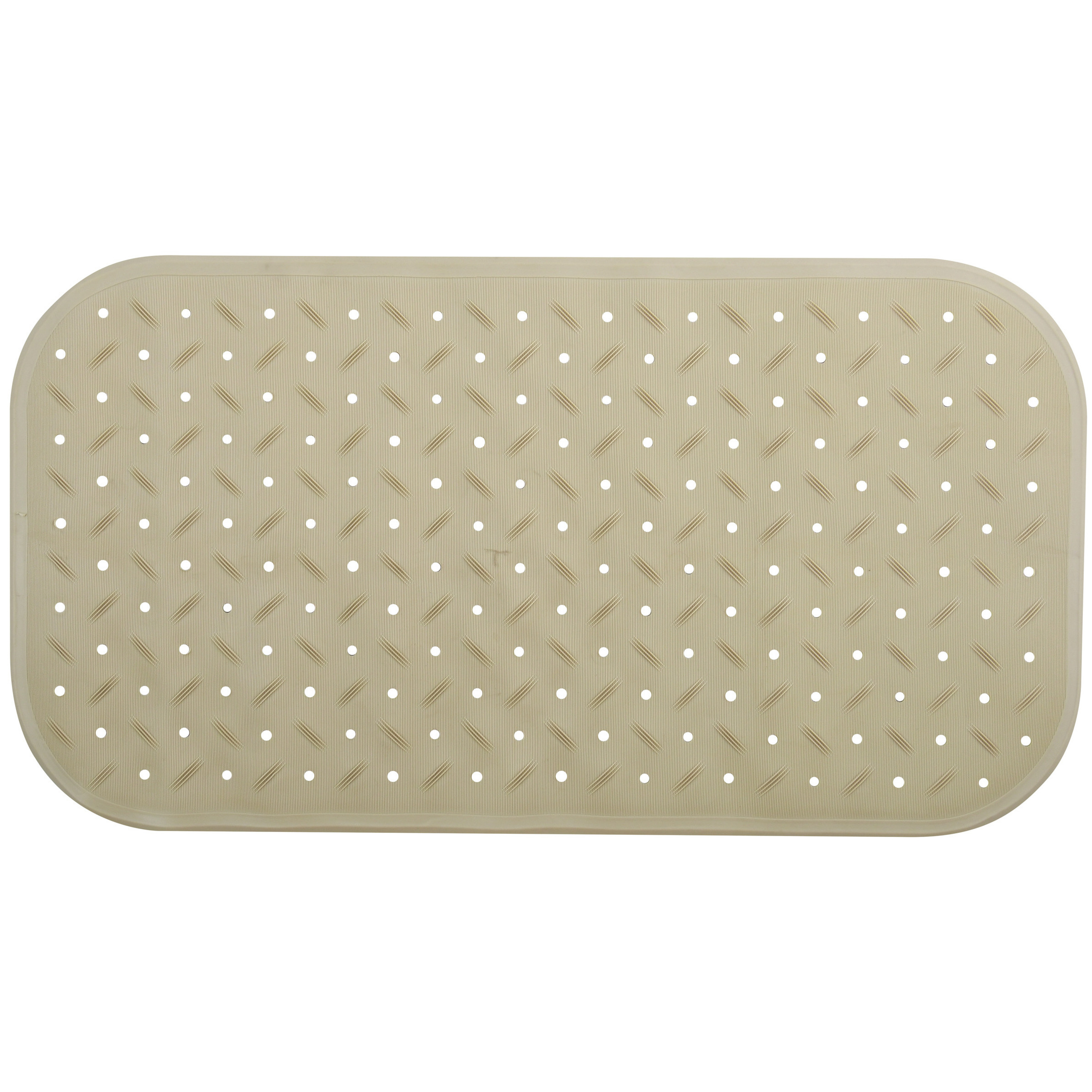 Douche-bad anti-slip mat badkamer rubber beige 36 x 76 cm rechthoek