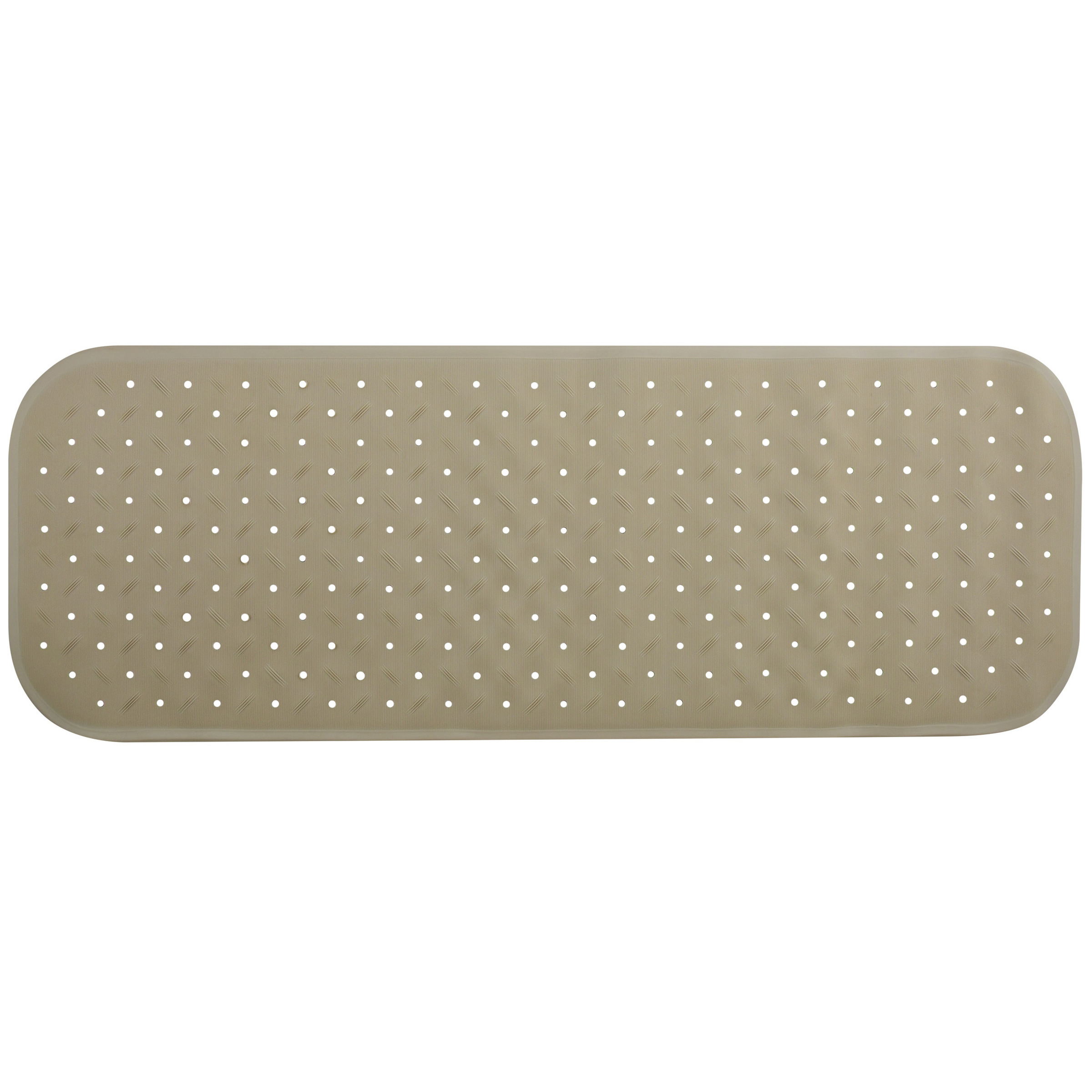 Douche-bad anti-slip mat badkamer rubber beige 36 x 97 cm rechthoek XXL-size