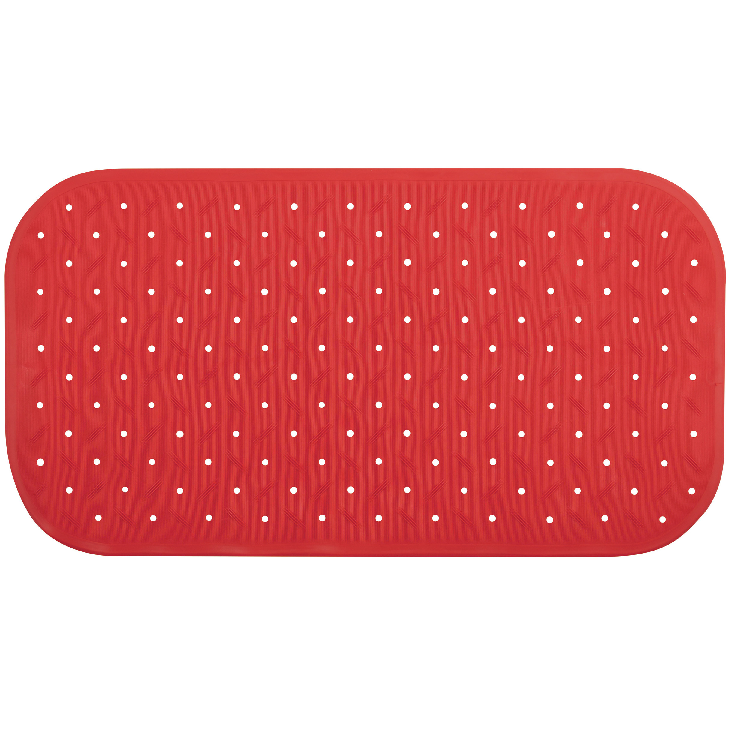 Douche-bad anti-slip mat badkamer rubber rood 36 x 65 cm rechthoek
