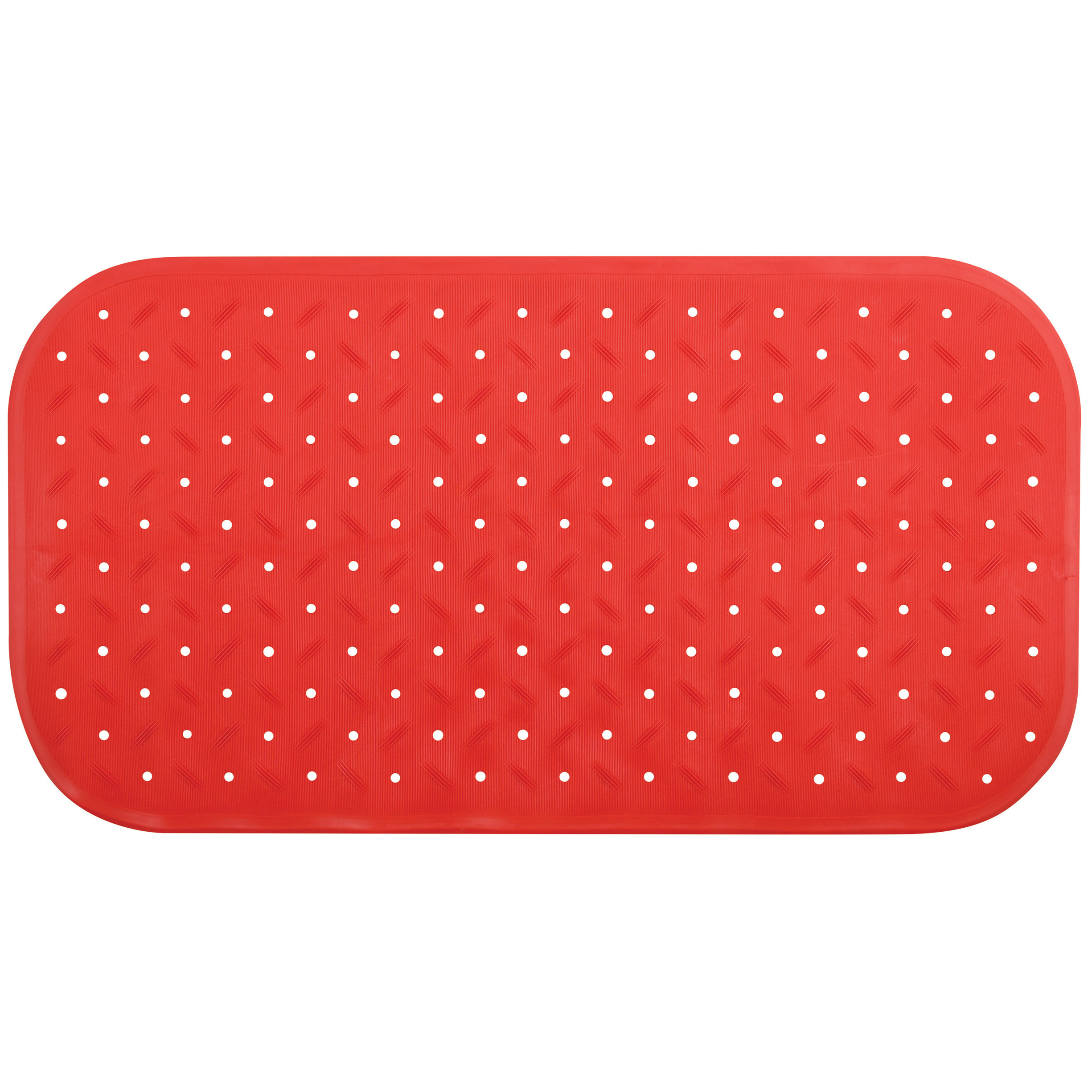 Douche-bad anti-slip mat badkamer rubber rood 36 x 76 cm rechthoek