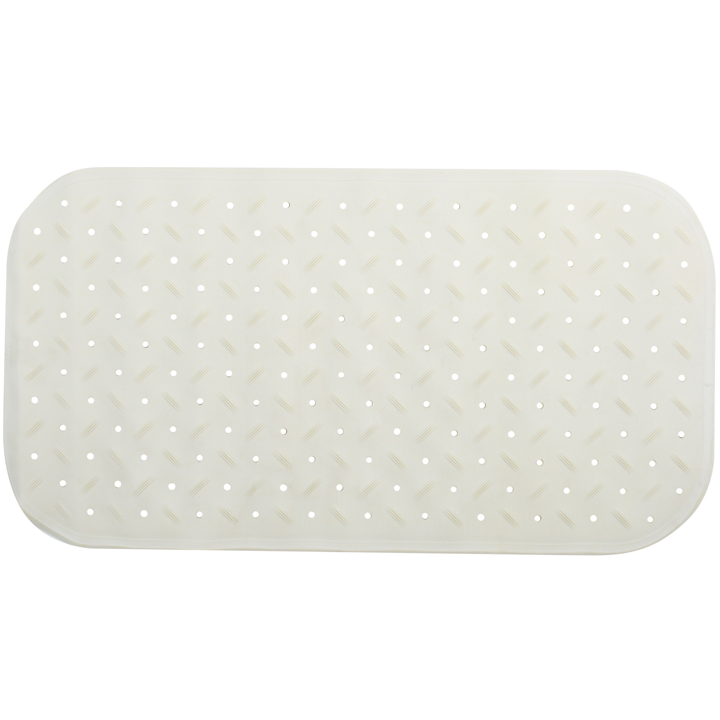 Douche-bad anti-slip mat badkamer rubber wit 36 x 65 cm rechthoek