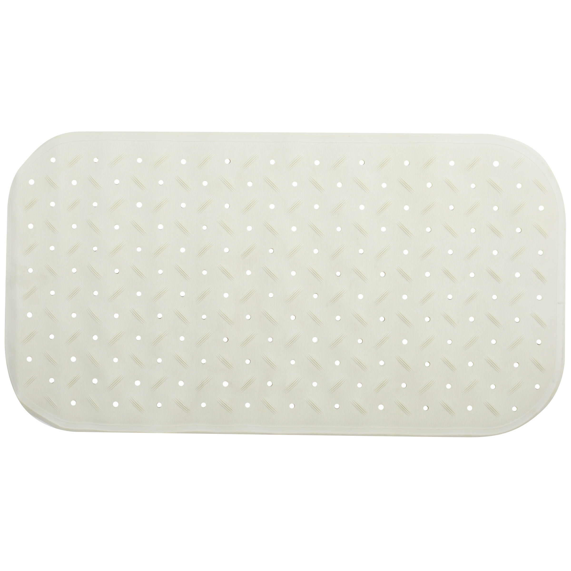Douche-bad anti-slip mat badkamer rubber wit 36 x 76 cm rechthoek
