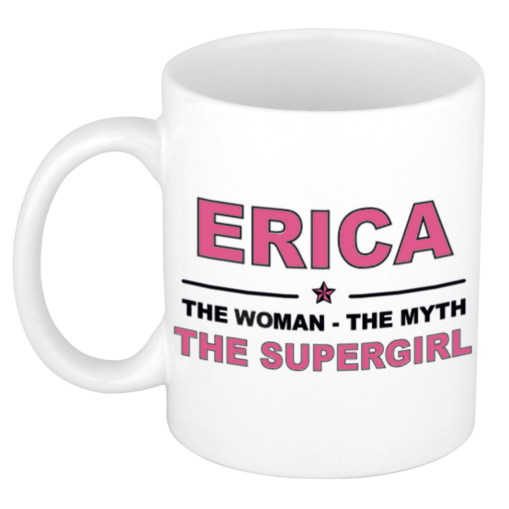 Erica The woman, The myth the supergirl cadeau koffie mok-thee beker 300 ml