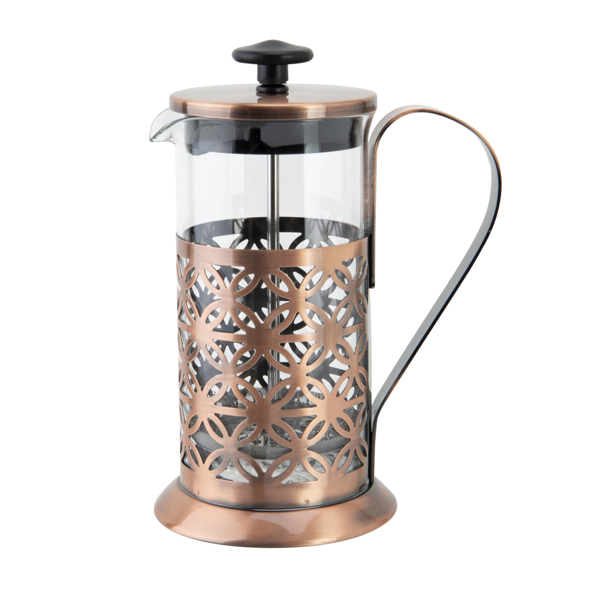 French press koffie-thee maker-cafetiere koperkleurig 350 ml
