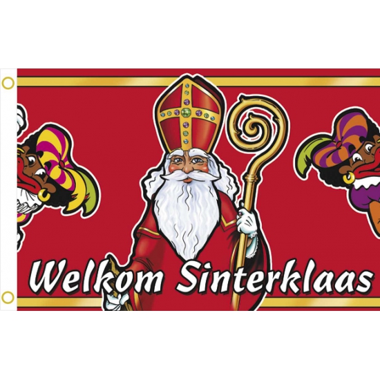 Gevel vlag welkom Sinterklaas