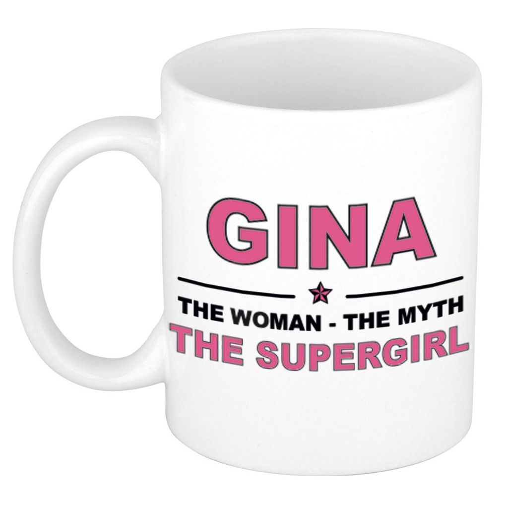Gina The woman, The myth the supergirl cadeau koffie mok-thee beker 300 ml