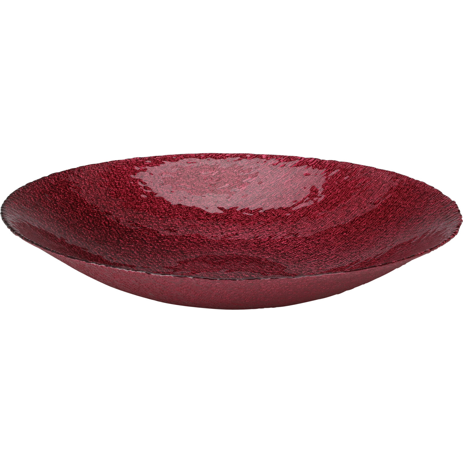 Glazen decoratie schaal-fruitschaal rood rond D40 x H7 cm
