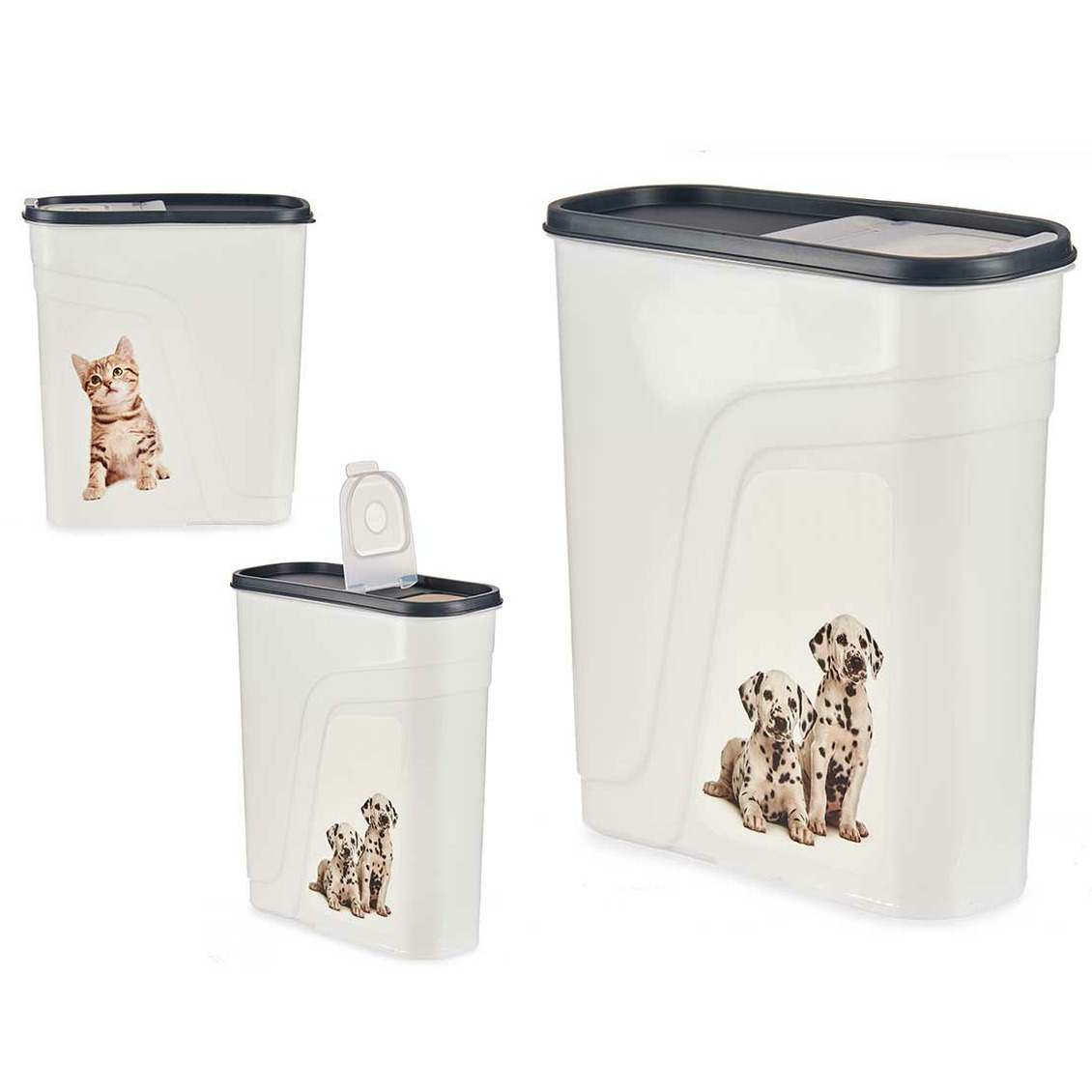 Gondol huisdieren voedsel-voercontainer voorraad box kunststof 4.0 liter strooibus dispenser