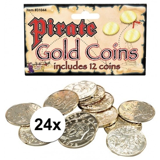 Gouden piraten munten 24 stuks
