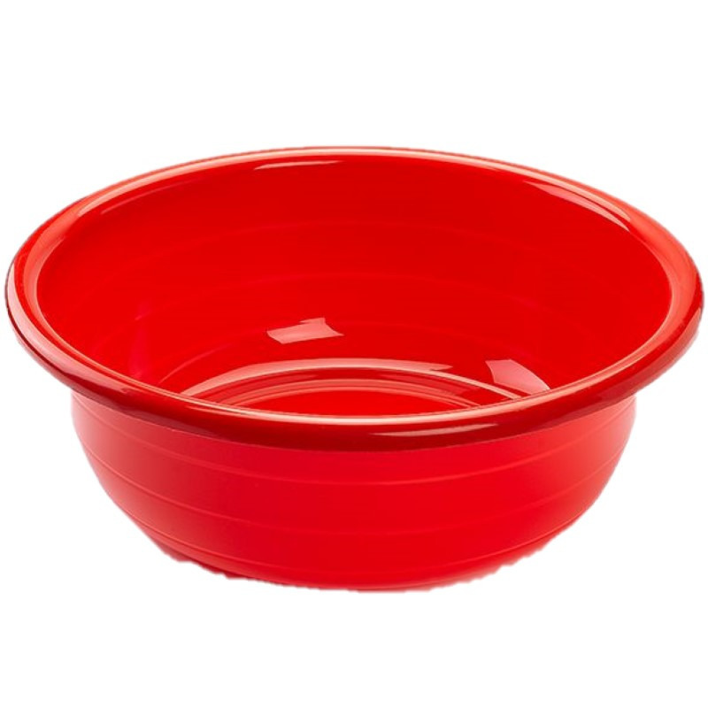 Grote kunststof teiltje-afwasbak rond 20 liter rood