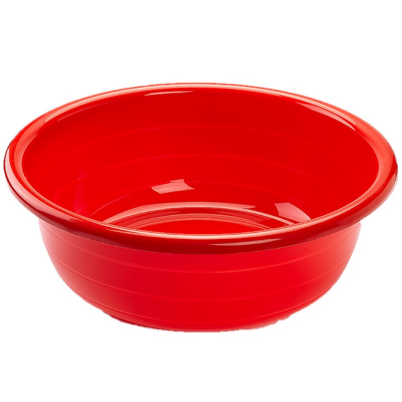 Grote kunststof teiltje-afwasbak rond 30 liter rood