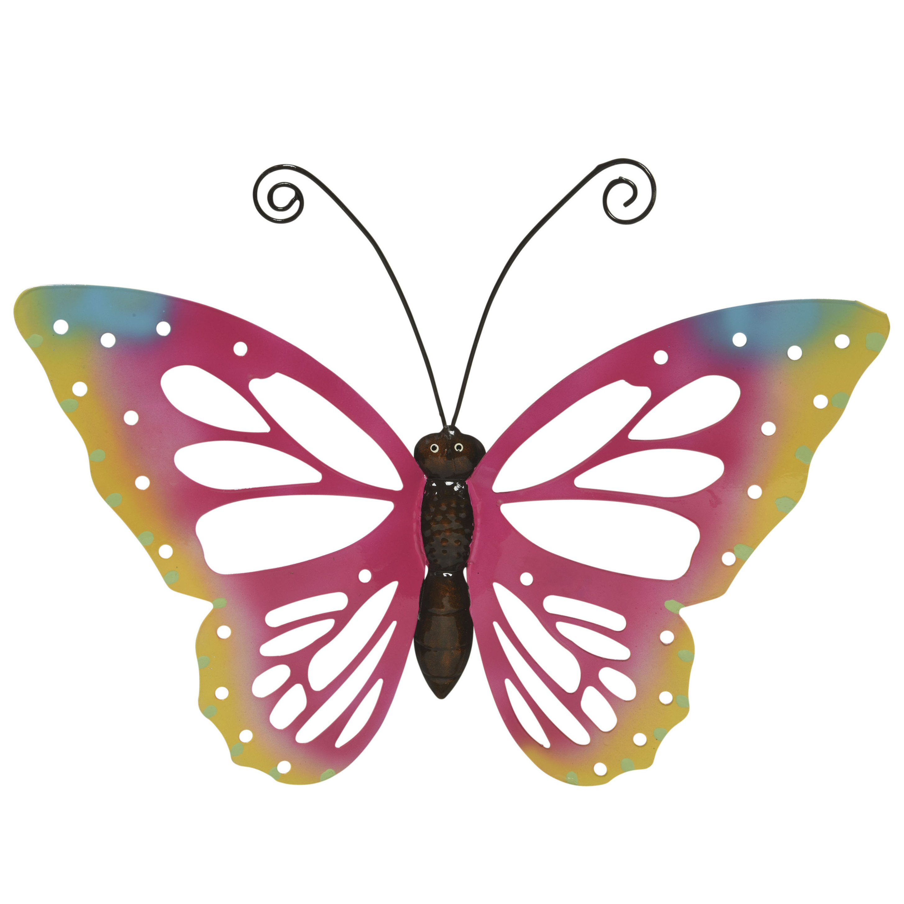 Grote roze vlinders-muurvlinders 51 x 38 cm cm tuindecoratie
