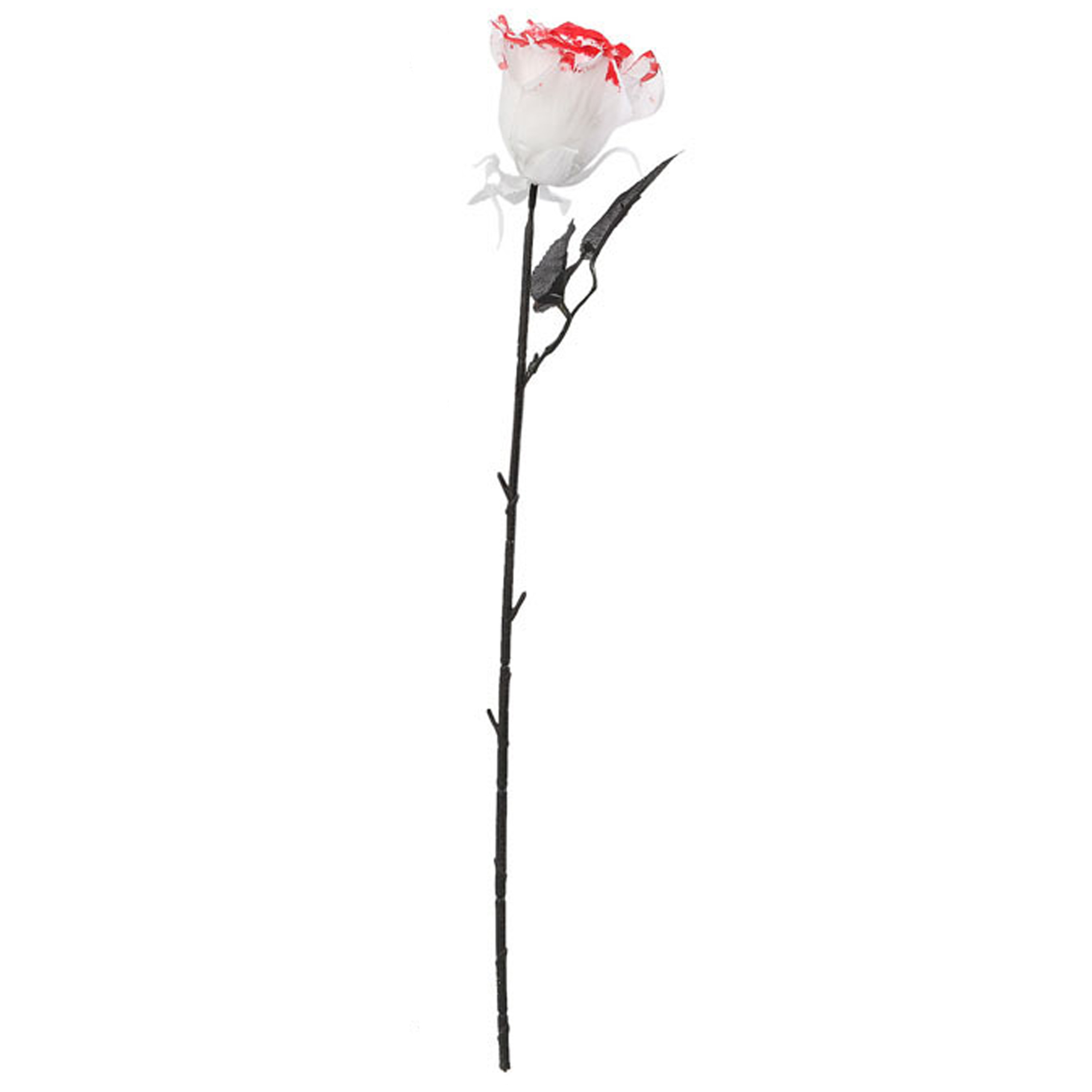 Halloween accessoires bloemen witte rozen met bloedspetters 50 cm