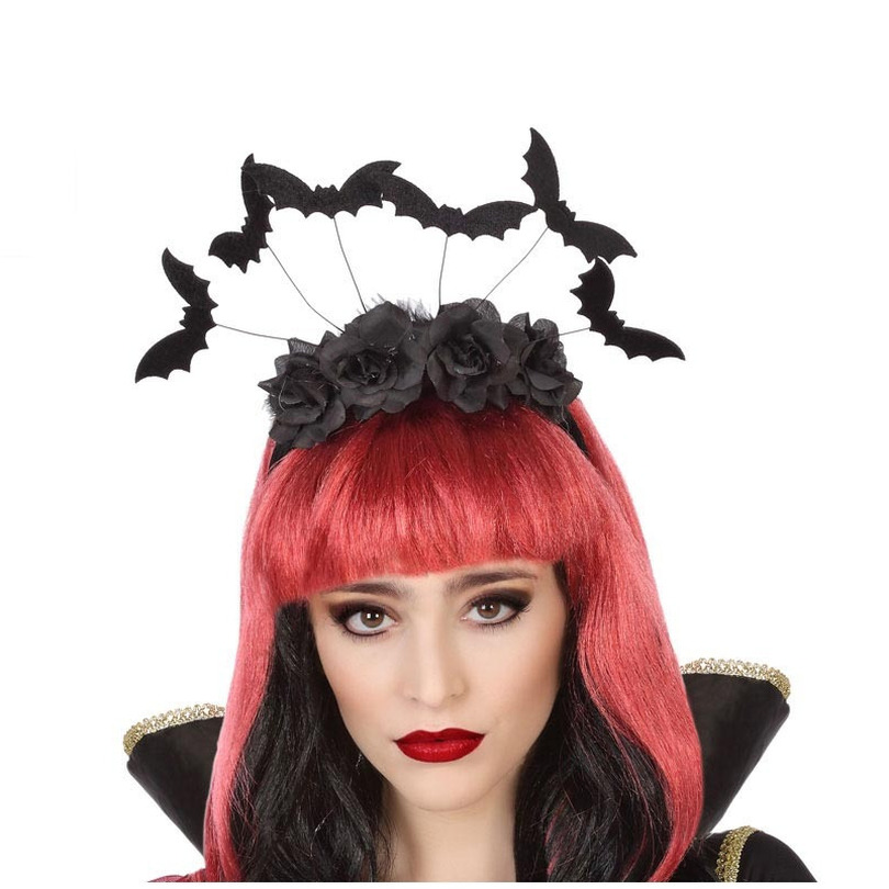 Halloween-horror verkleed diadeem-tiara dark zombie queen kunststof dames-meisjes