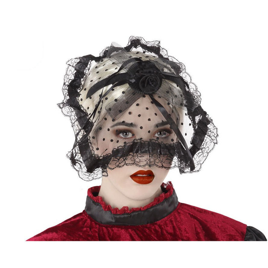 Halloween-horror verkleed diadeem-tiara-sluier zombie-heks-lady kunststof dames-meisjes