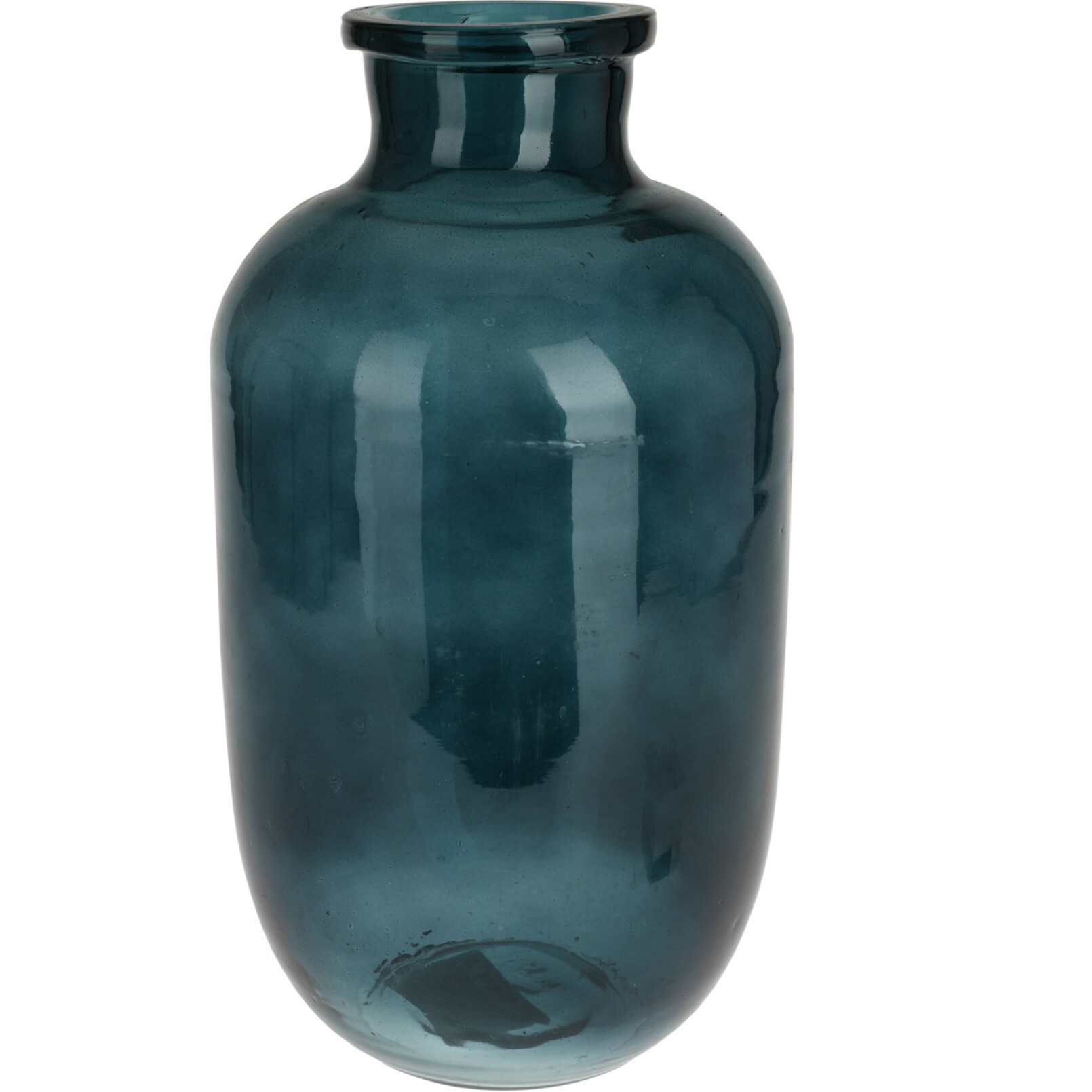 H&S Collection Bloemenvaas San Remo glas blauw transparant D18 x H35 cm