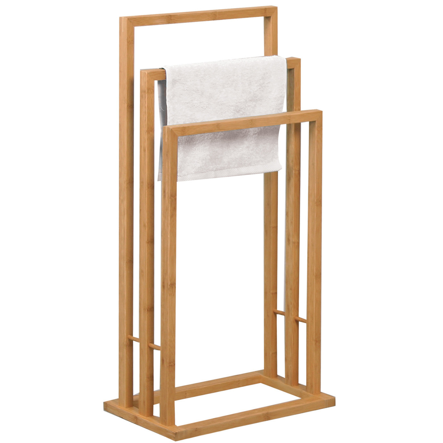 Handdoeken ophangrek badkamer bamboe hout 42 x 24 x 82 cm