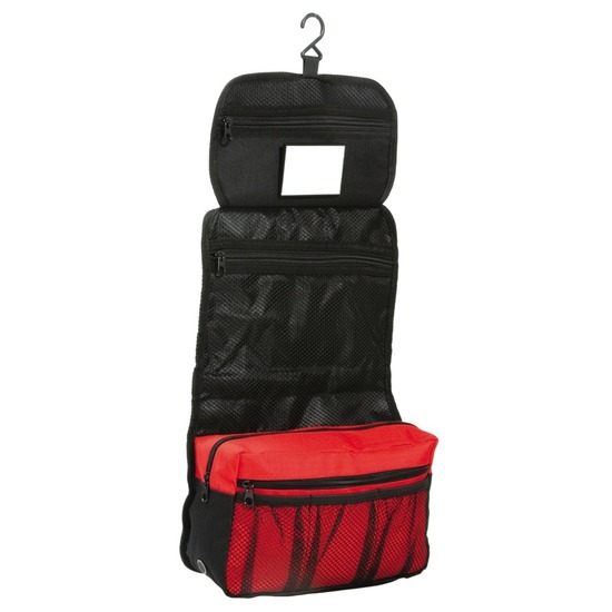 Hangende toilettas-make-up tas zwart-rood 27 cm heren-dames