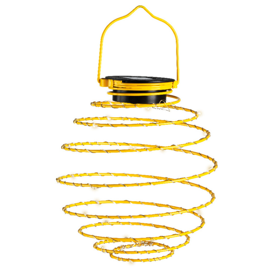 Hanglamp solar verlichting geel D16 cm metaal tuinverlichting
