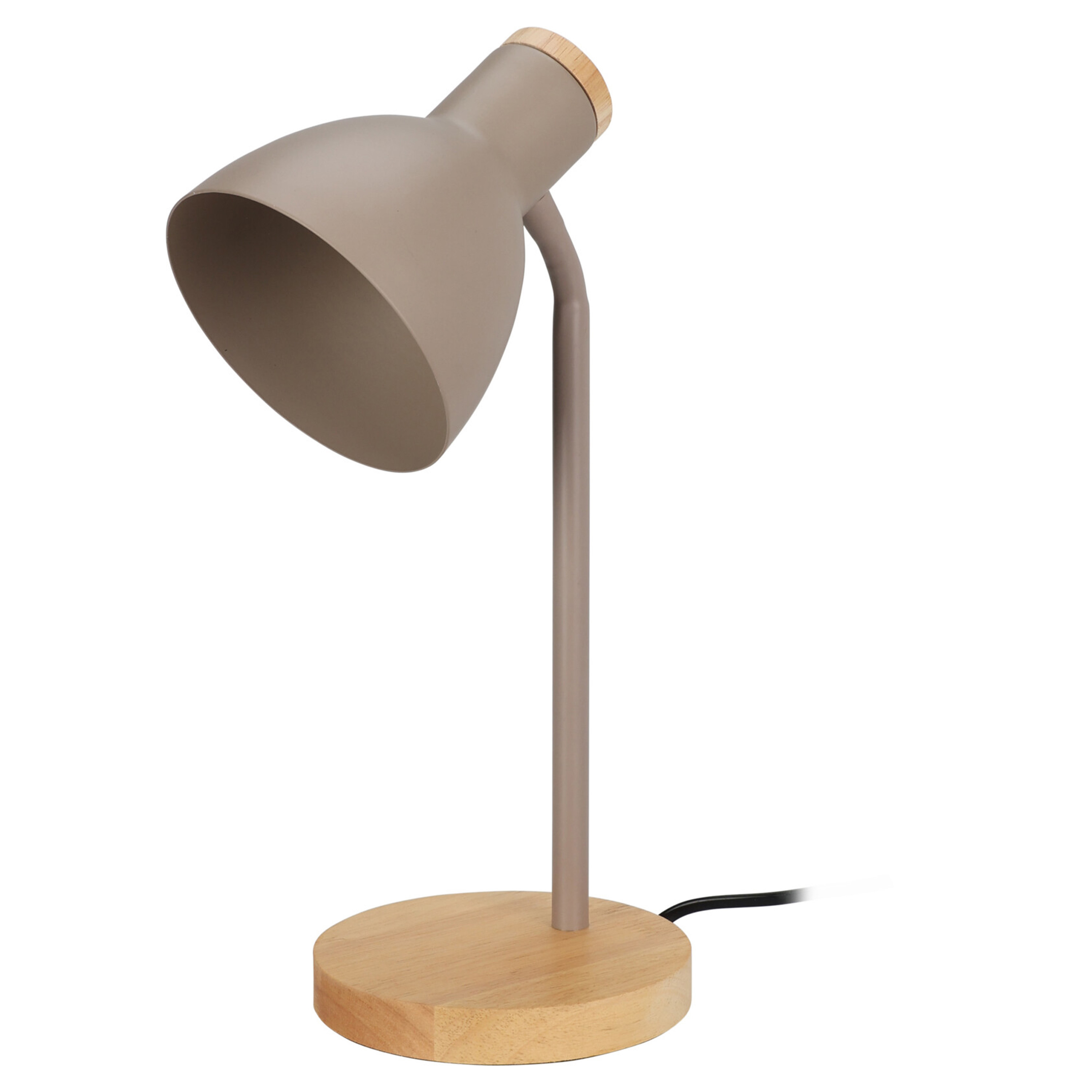 Home & Styling Tafellamp-bureaulampje Design Light hout-metaal beige H36 cm