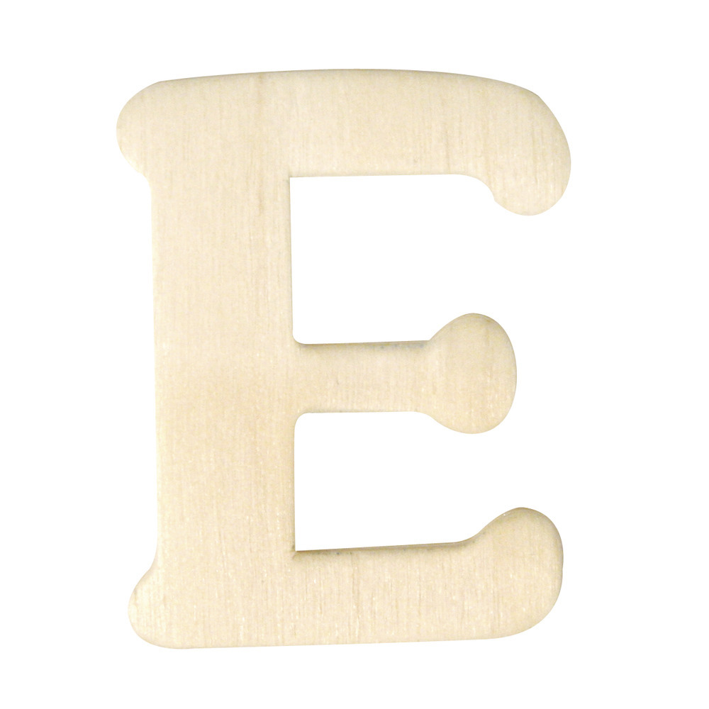 Houten letter E 4 cm