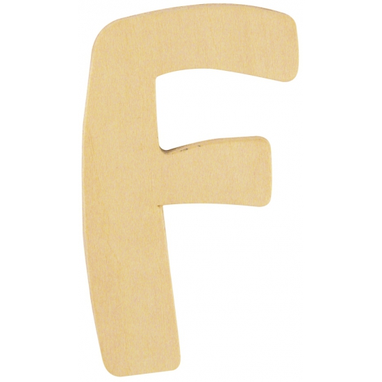Houten letter F 6 cm