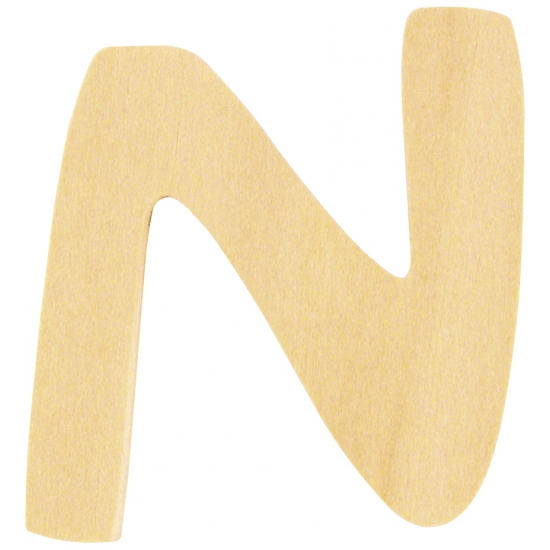 Houten letter N 6 cm