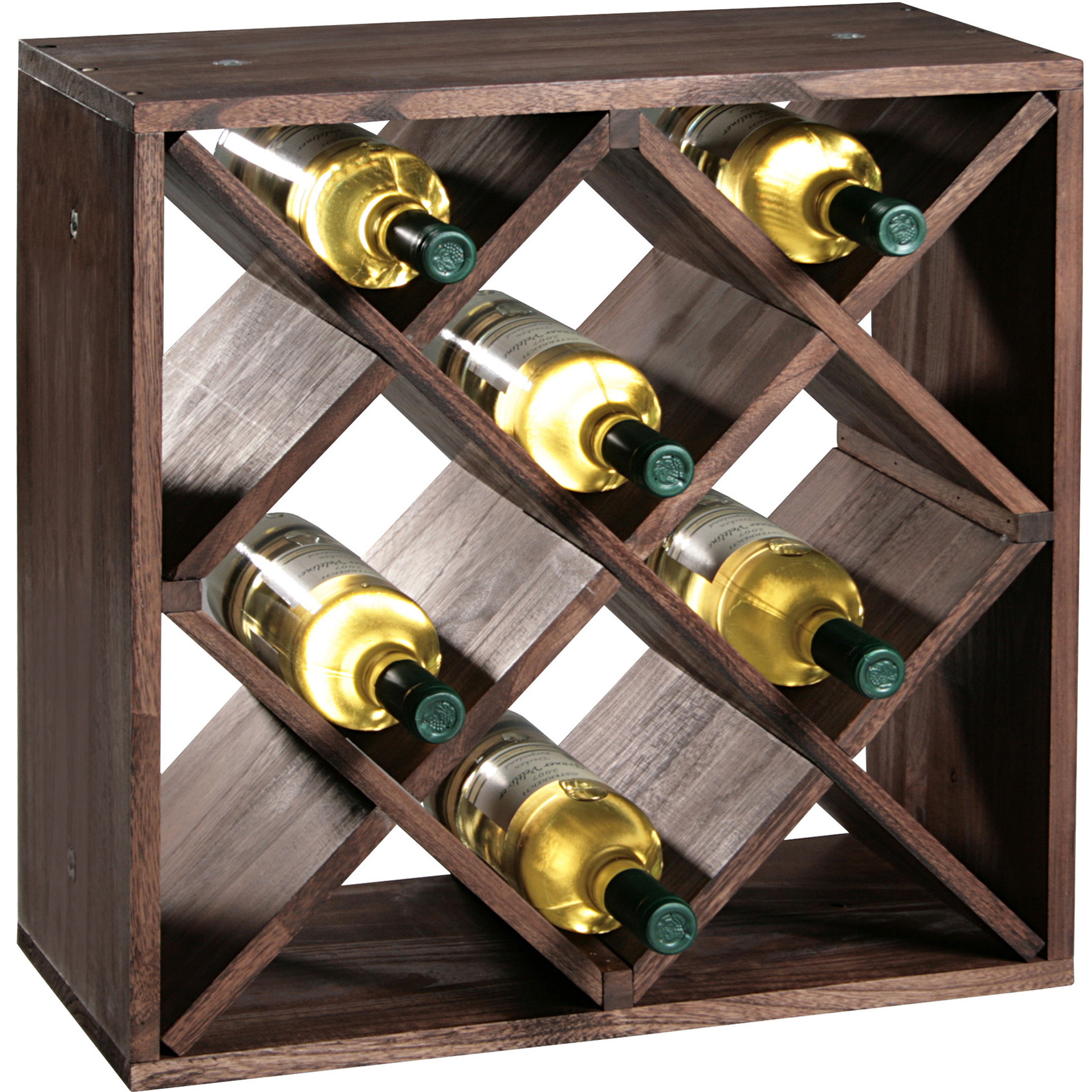 Houten wijnflessen rek-wijnrek vierkant voor 16 flessen 25 x 50 x 50 cm