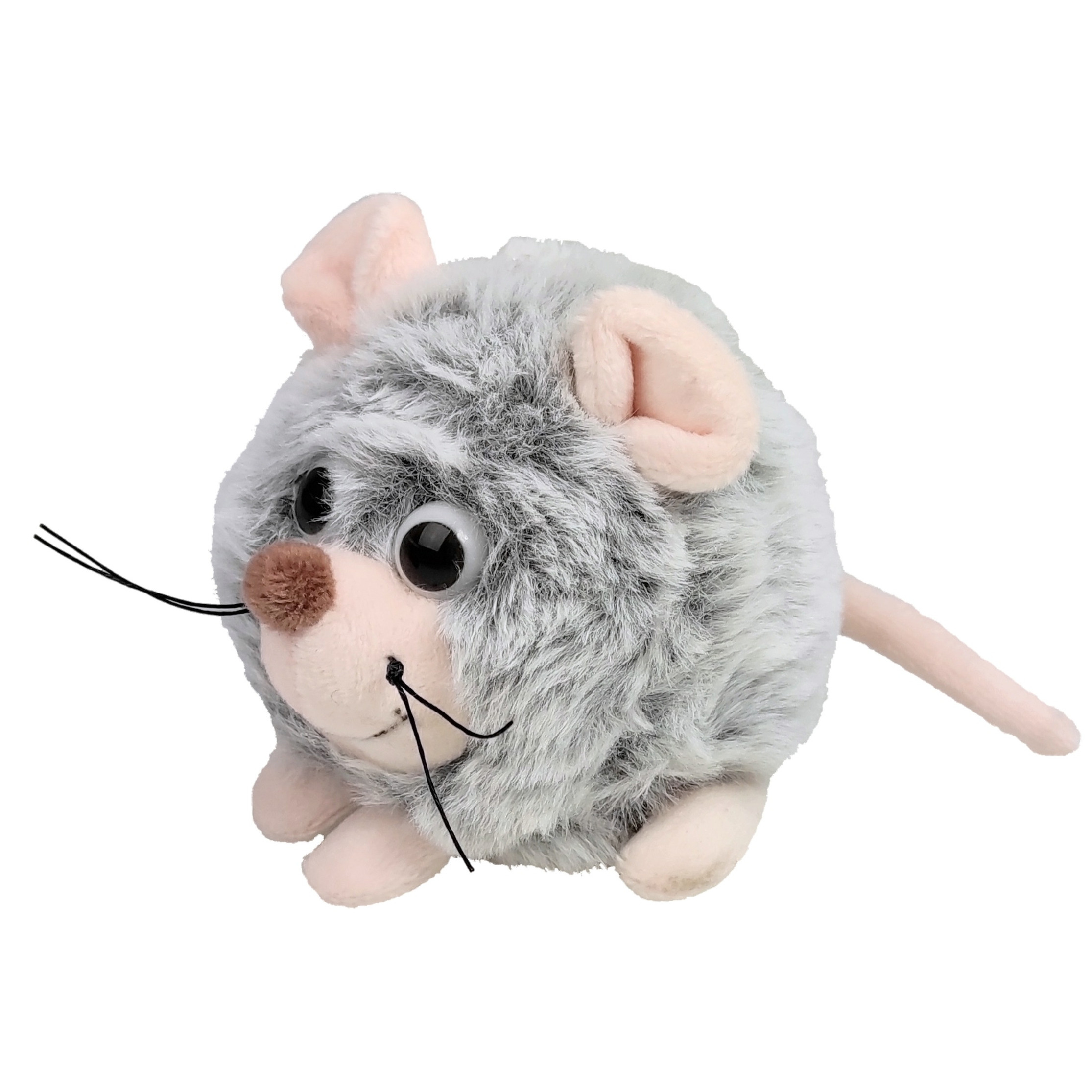 Inware pluche muis knuffeldier grijs 9 cm