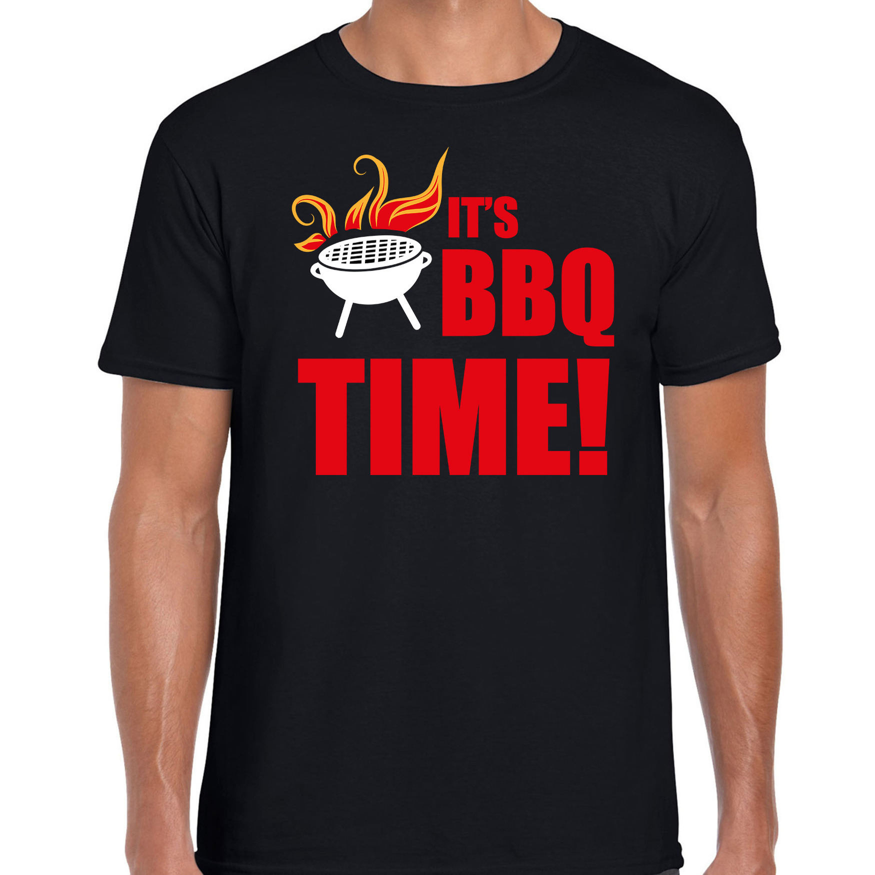 Its bbq time cadeau t-shirt zwart voor heren