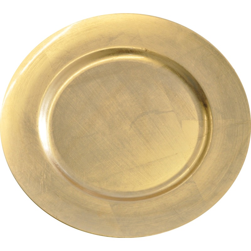 Kaarsenbord-plateau goud glimmend 33 cm rond