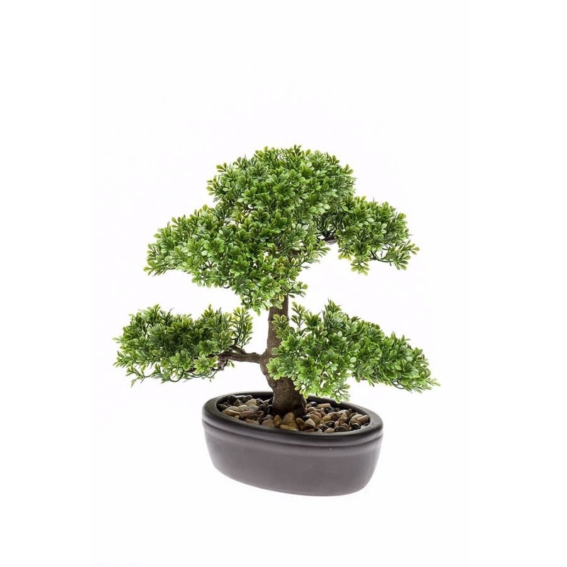 Kantoor kunstplant mini Bonsai boompje in pot 32 cm