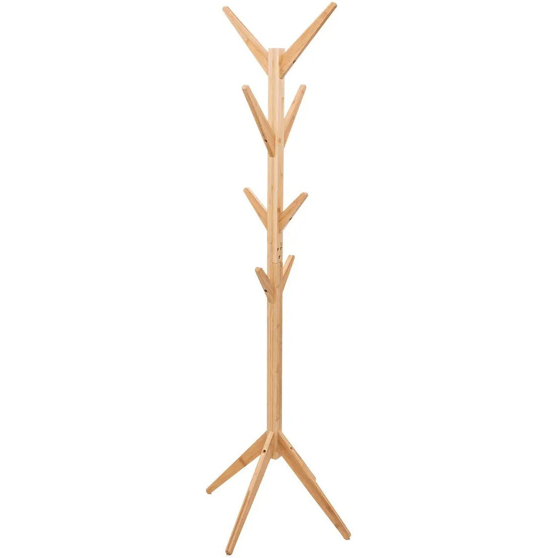 Kapstok beige bamboe 8 haaks 60 x 60 x 178 cm