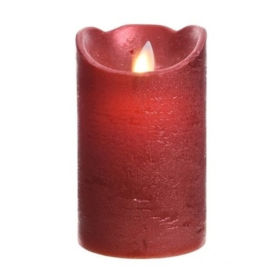 Kerst rode LED kaarsen-stompkaarsen 12 cm flakkerend
