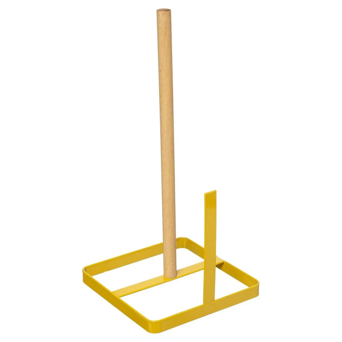 Keukenrolhouder ijzer-hout 15 x 30 cm geel