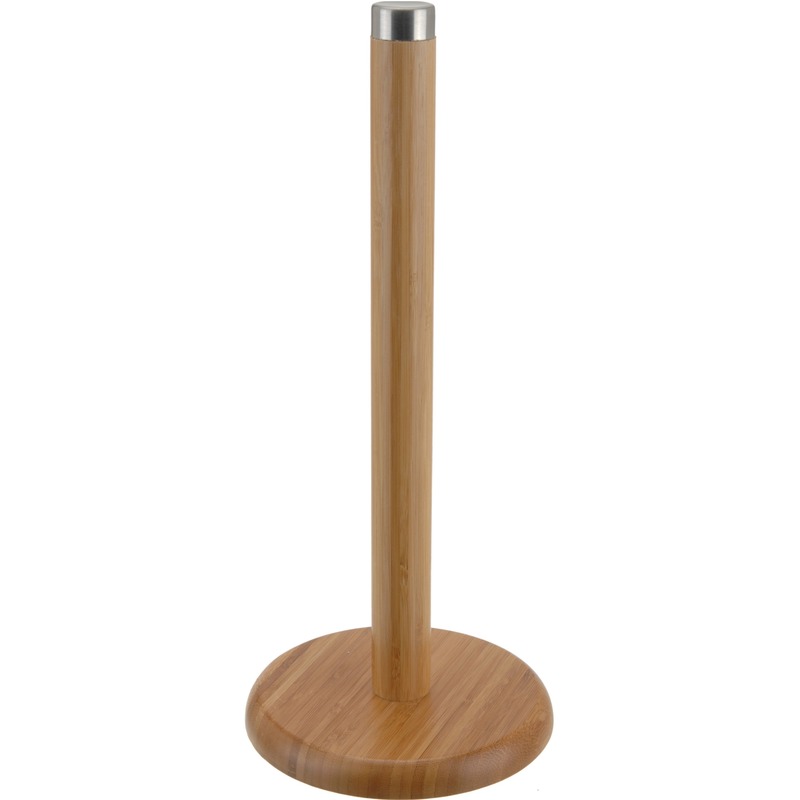 Keukenrolhouder staand bamboe hout D14 x H32 cm