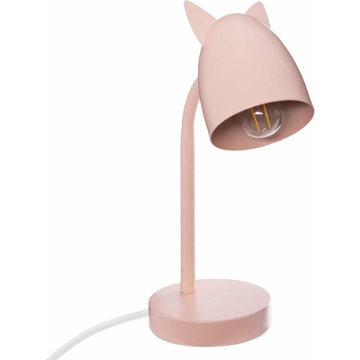Kinderkamer bureaulamp met oortjes roze metaal 18 x 12,5 x 31 cm tafellamp