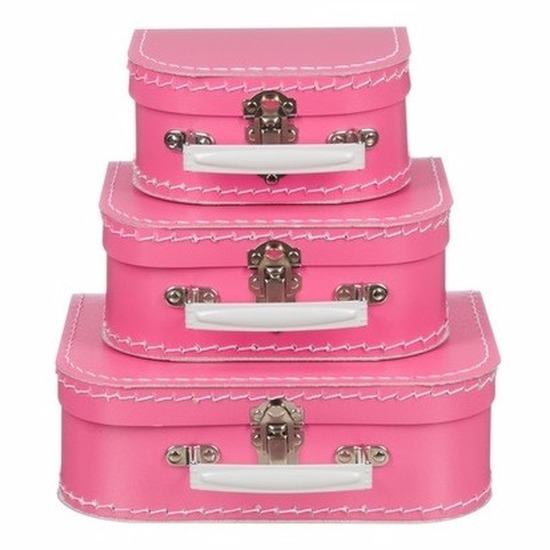 Kinderkoffertje roze 16 cm