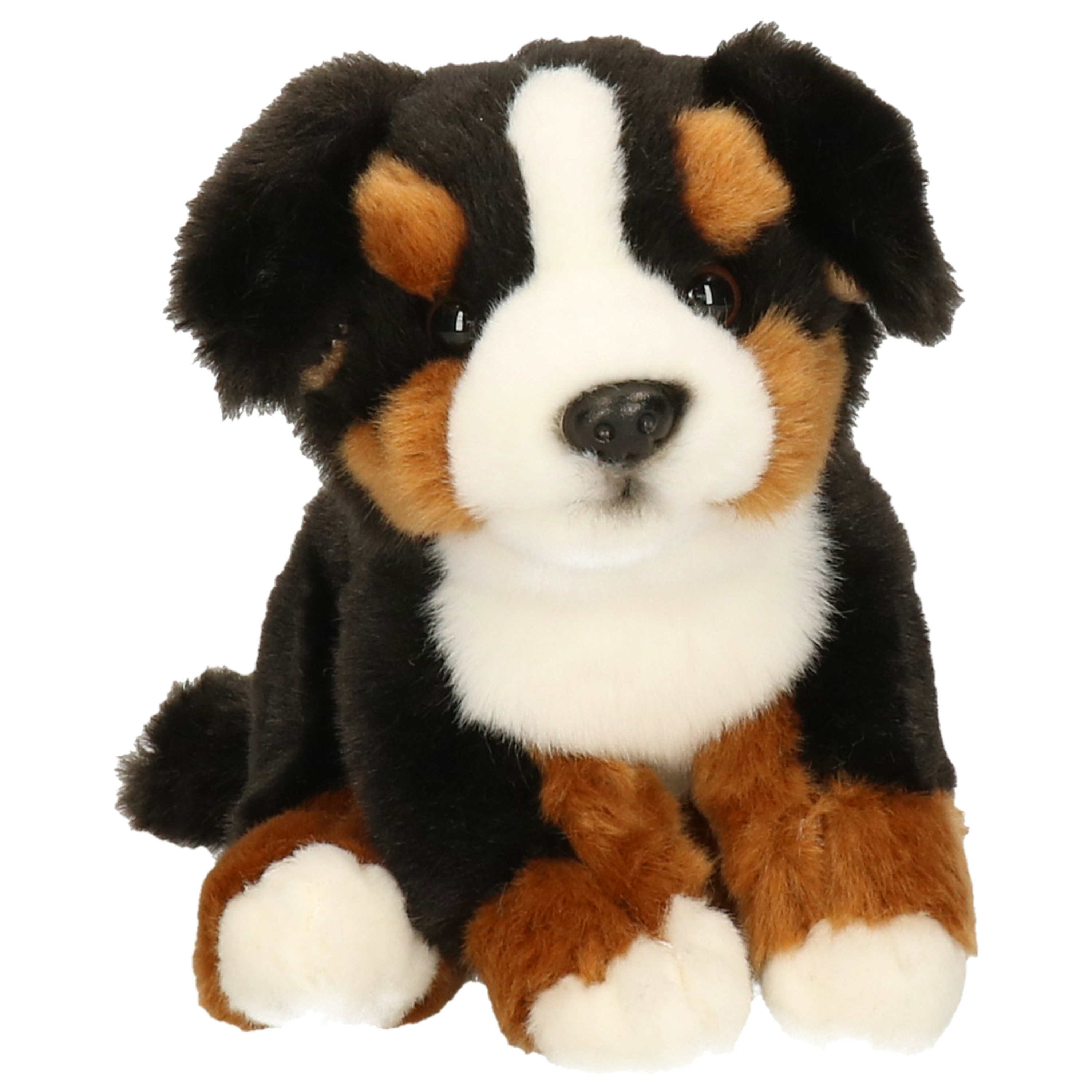 Knuffeldier hond Berner Sennen zachte pluche stof premium knuffels multi kleur 15 cm