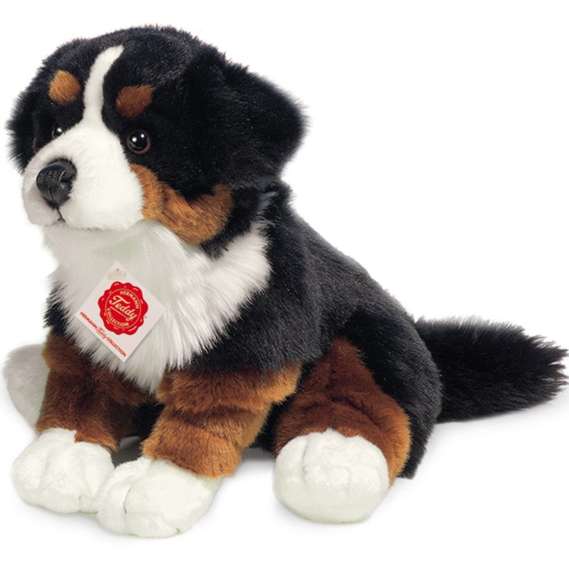 Knuffeldier hond Berner Sennen zachte pluche stof premium knuffels multi kleuren 29 cm
