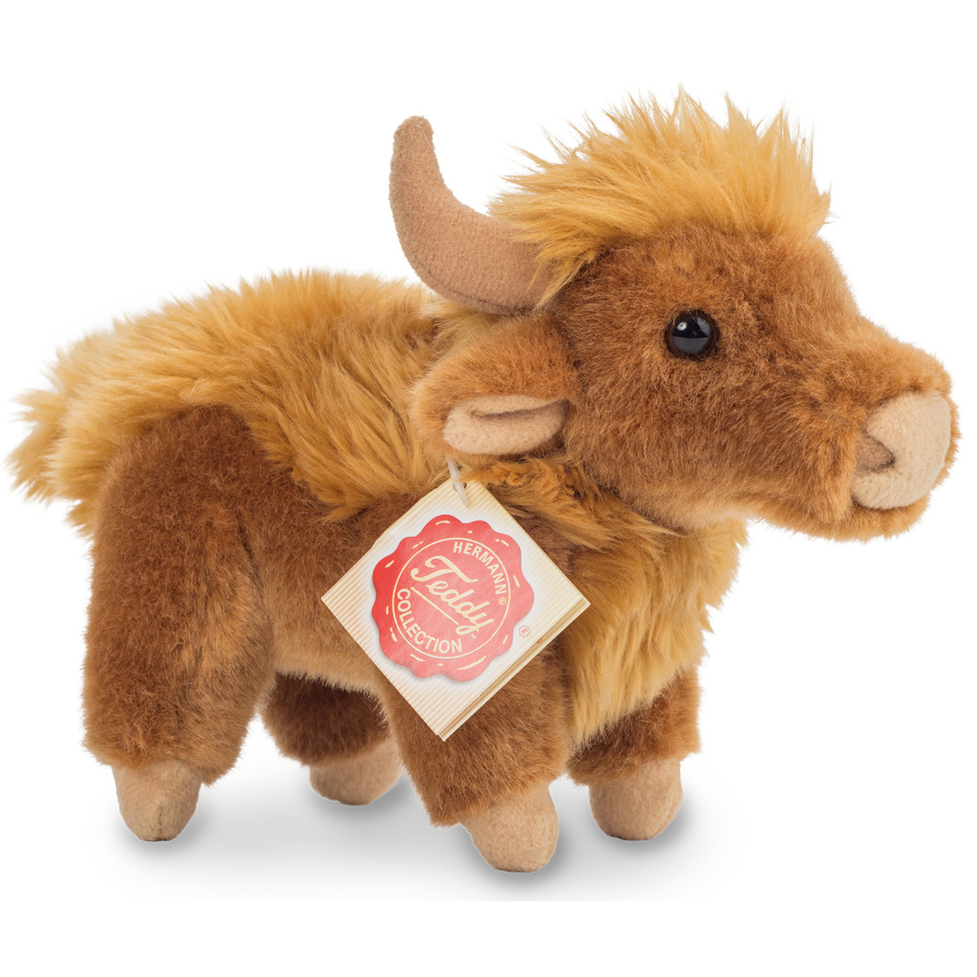Knuffeldier Schotse hooglander koe zachte pluche stof premium kwaliteit knuffels bruin 17 cm