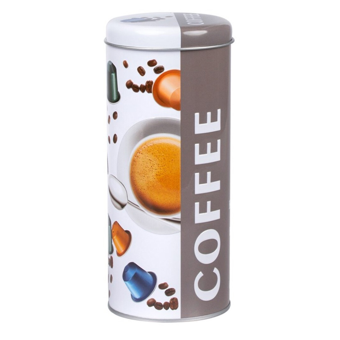 Koffie cups voorraadbus-bewaarblik metaal 18 x 8 cm 1,2L