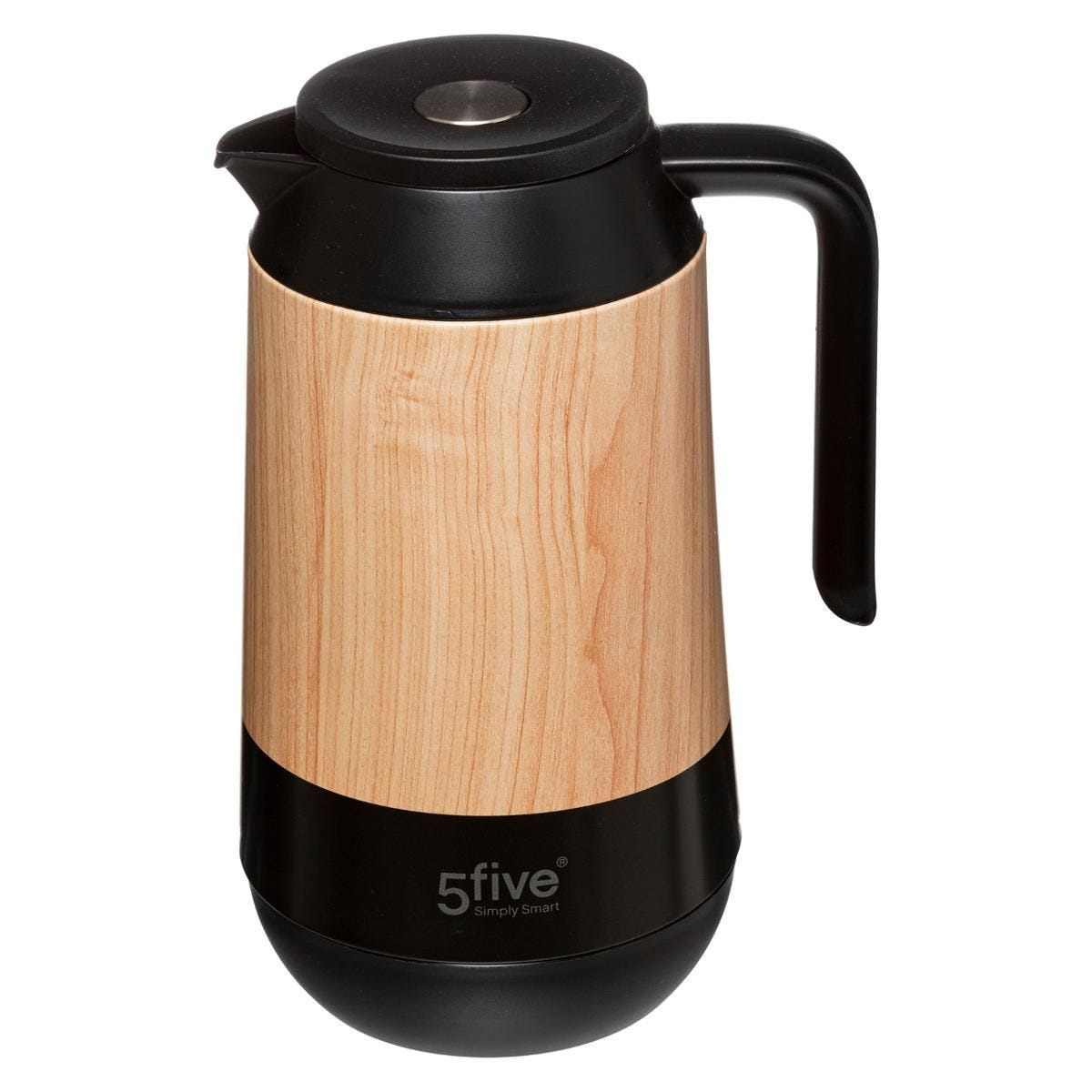 Koffie-thee thermoskan-isoleerkan 1 liter houtlook