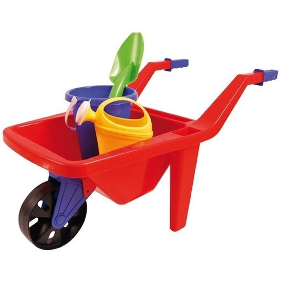 Kruiwagen rood buitenspeelgoed setje voor kinderen 65 cm
